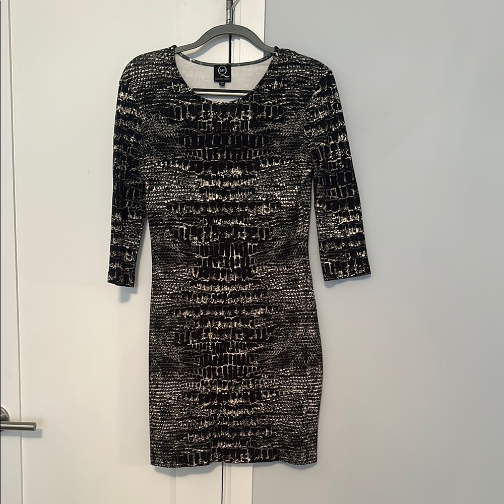McQ Alexander McQueen Black and Beige Bodycon Dress
